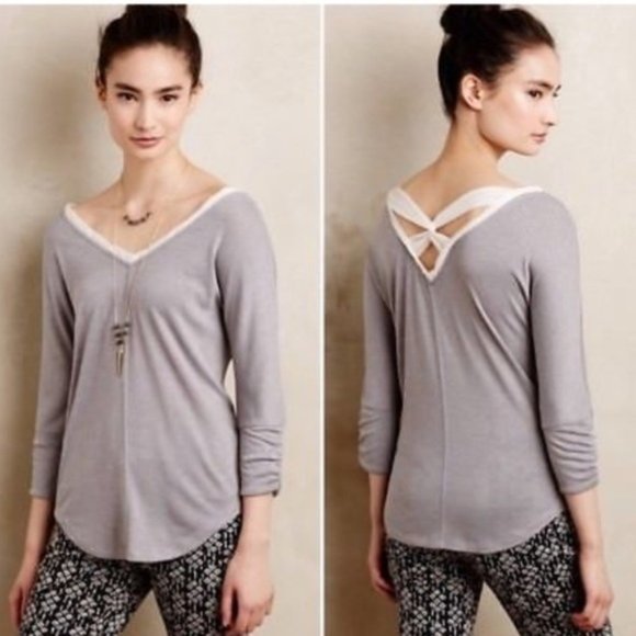Anthropologie Tops - Anthropologie Deletta Mara Double V-neck Top XS